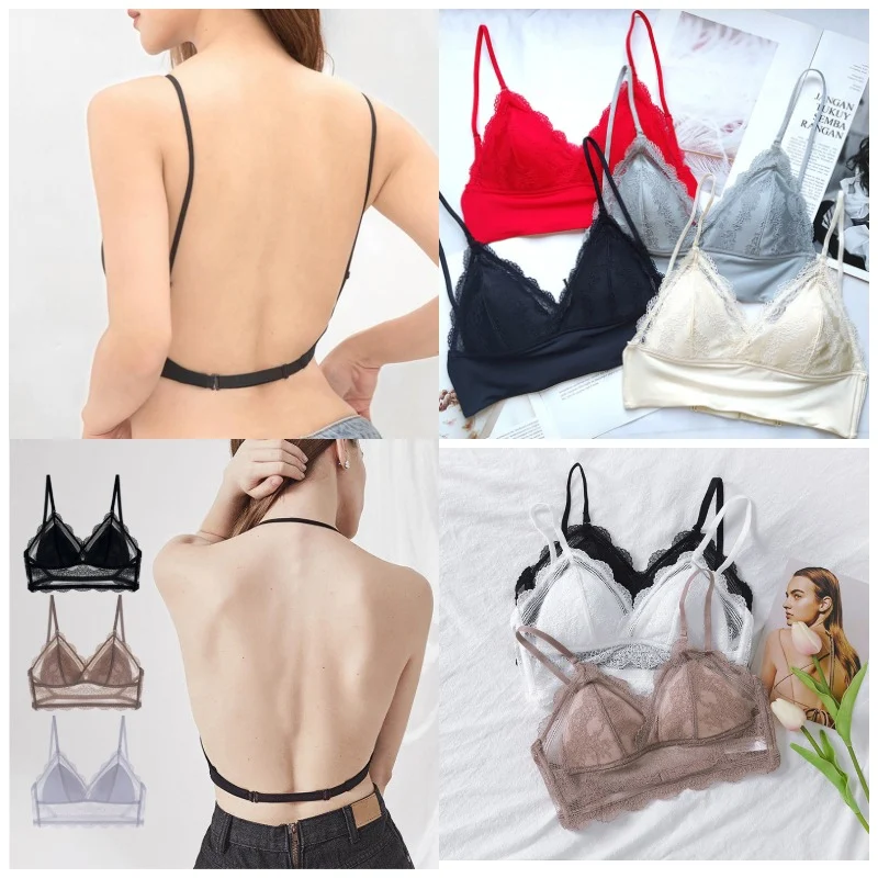 Women's Triangular Soft Seamless Underwear Low Back Transparent Bras, offering ultimate comfort and a smooth fit. — photo 1