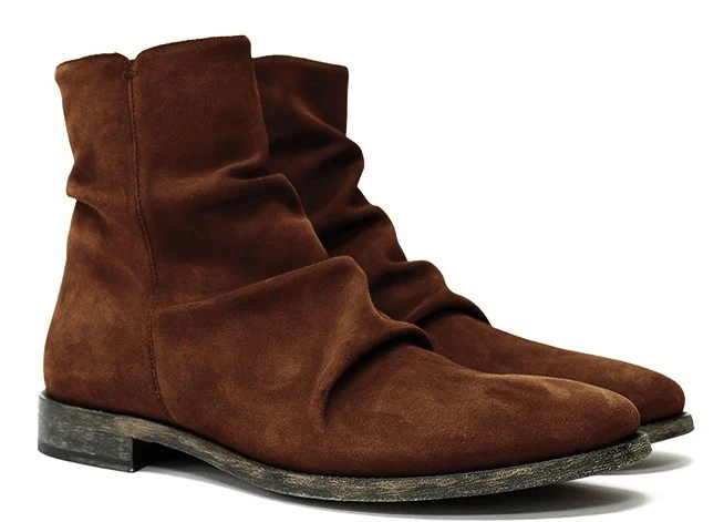 Title 4, Pleated British Style Short Boots Mens JGBN001...