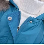 Casaco de algodão para menina de comprimento médio com lã. Conforto e estilo para sua filha. Ideal para climas amenos, perfeito para o dia a dia e eventos. — foto 4