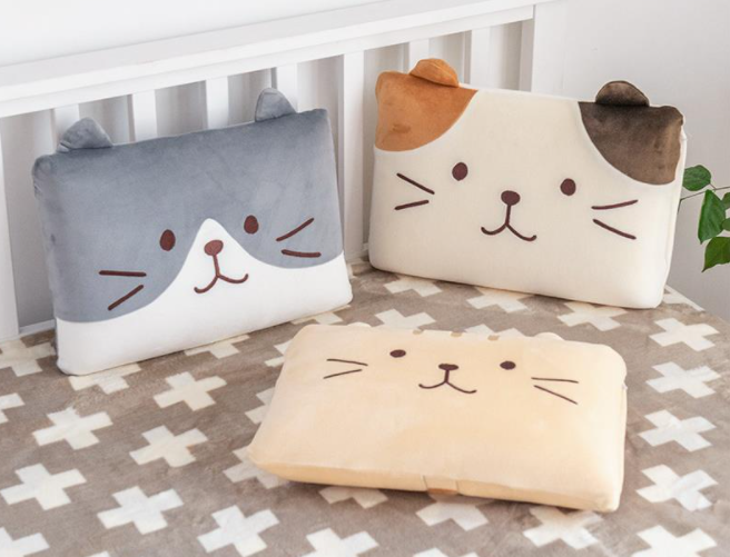Japanese Style Pillow Bedside Cushion with Cute Cat Design, Plush Office Home Waist Sofa Support, Soft and Comfortable. — photo 3