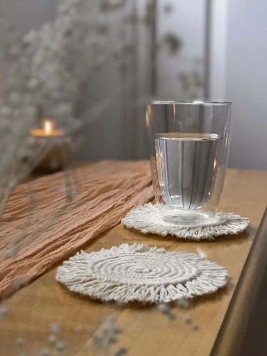 Title 2, Nordic Style Hand-woven Round Coaster, Non-slip...