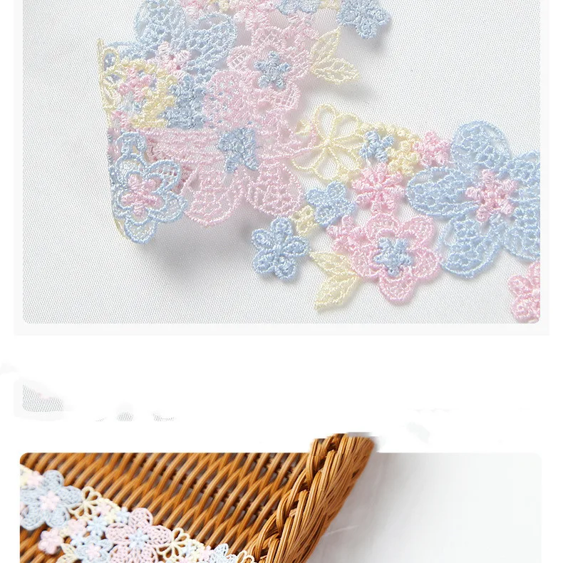 Acessórios de renda multicoloridos solúveis em água para bordado. Crie designs vibrantes, delicados e personalizados com facilidade e estilo único. — foto 4