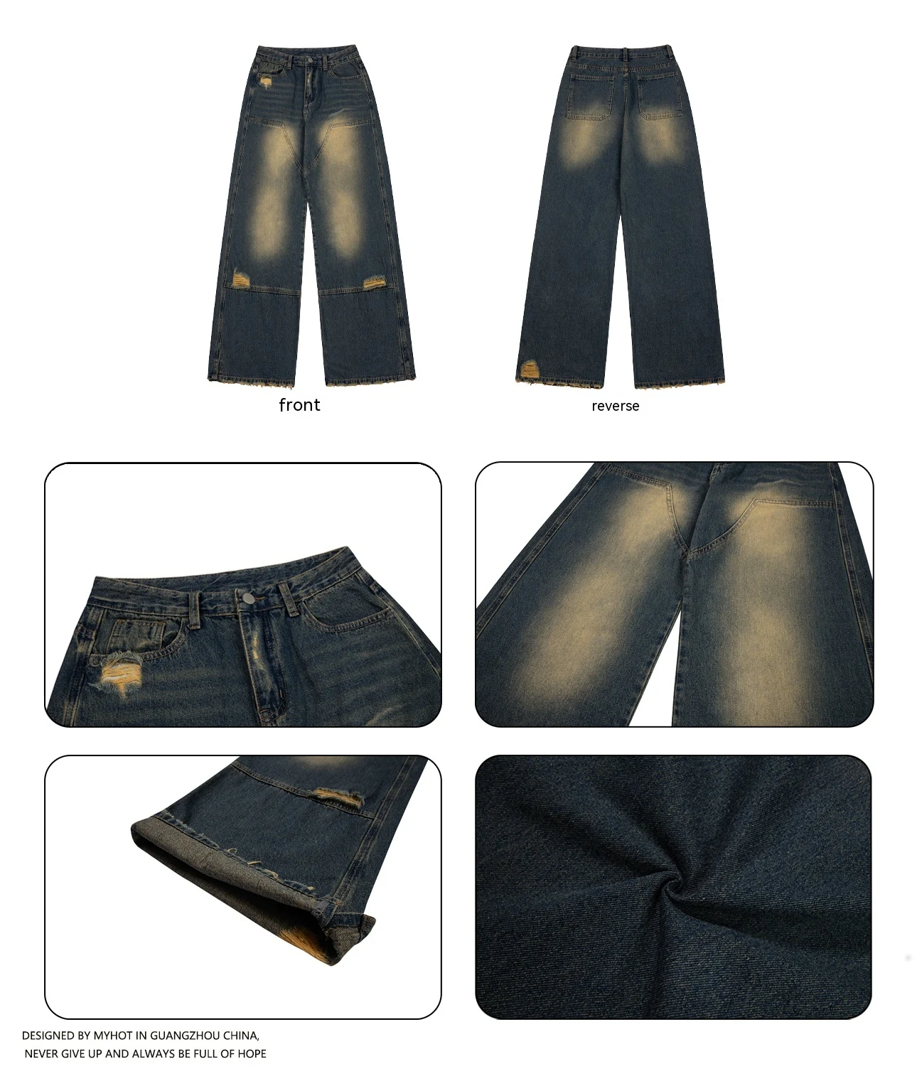 Loose Casual American Retro Worn Jeans for Men and Women. Comfortable, stylish, and perfect for everyday wear, offering — photo 5