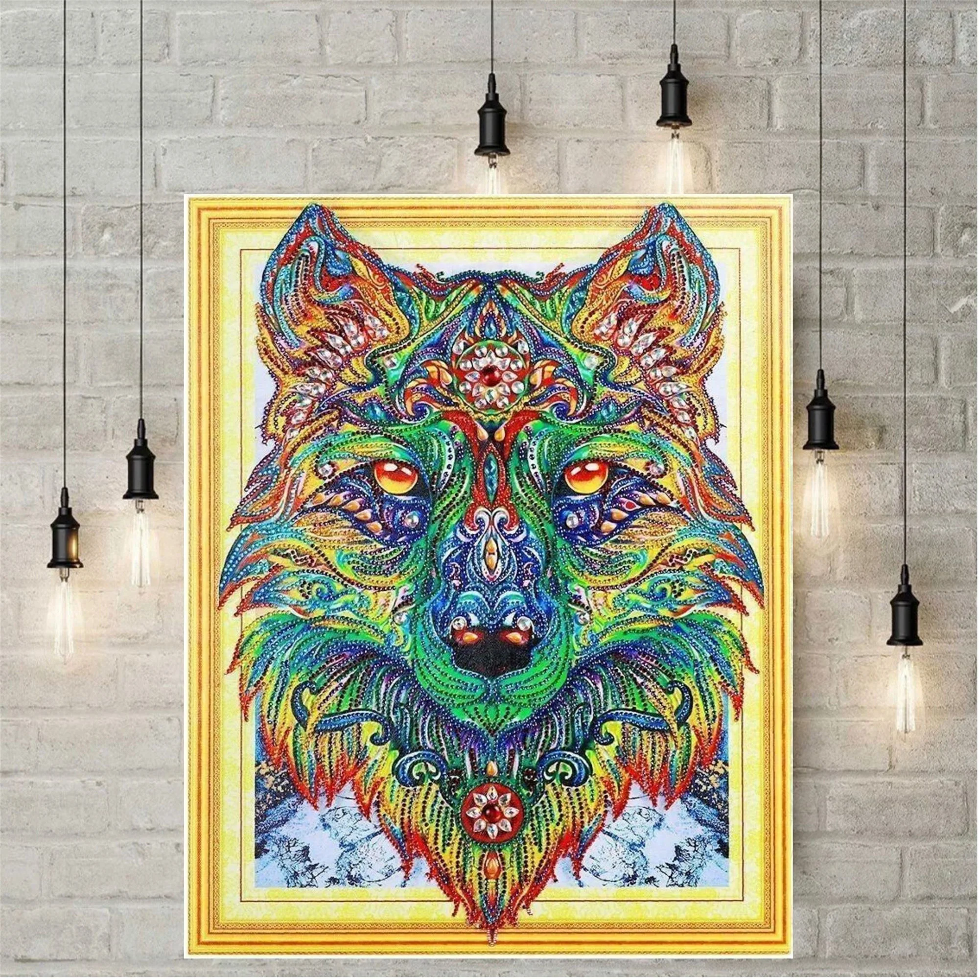 Title 4, Kit 5D Diamond Painting con Perle Il Lupo di Di...