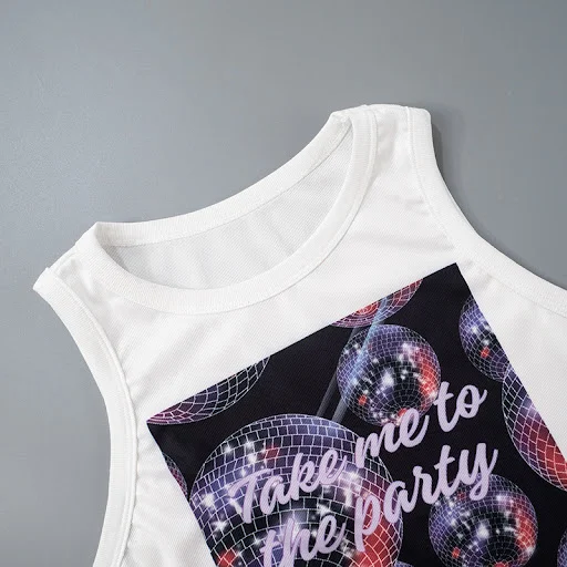 Title 18, Comfortable Round Neck Letter Print Vest Sleeve...