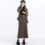 College Style High Waist Plaid Split A-Line Skirt. Achieve a classic look with this comfortable and stylish skirt. — photo 4