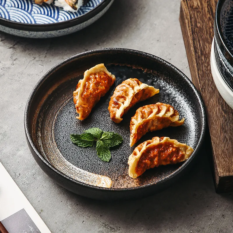 Japanese-style ceramic dinner plate, creative for noodles with soy sauce, retro tableware for home, perfect for everyday — photo 29