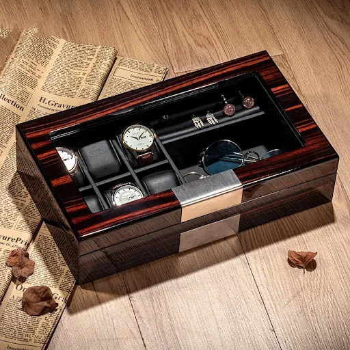 Title 5, Ebony exquisite classical watch storage box. Pr...