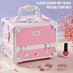 Kit de Maquiagem Cosméticos Infantil Caixa Portátil Esmalte de Unha Simulada Casa de Brincar Presente de Aniversário para Meninas Diversão Garantida. — foto 11