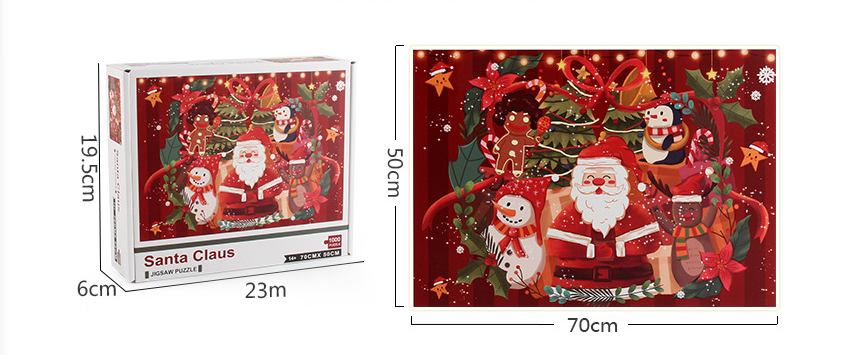 Quebra-cabeça Adulto 1000 Peças Papai Noel Papel Espesso Presente Feriado Descompressão Quebra-cabeça Personalizado Relaxante — foto 6