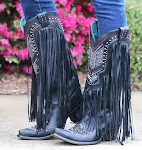 Botas Martin pontiagudas europeias e americanas, cano médio, viscose com borla, étnico retrô. Perfeitas para um visual autêntico e estiloso. — foto 11