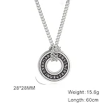 Colar com Pingente Círculo de Runas Viking Vintage em Aço Inoxidável, Ornamento Nórdico, Estilo Antigo, Amuleto de Proteção e Símbolos Históricos — foto 9