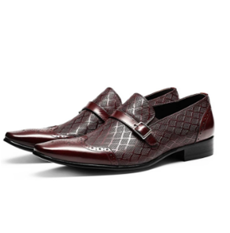 Sapatos sociais masculinos de couro com fivela respiráveis Calçados elegantes e confortáveis para homens de negócios Perfeitos para o ambiente de trabalho — foto 5