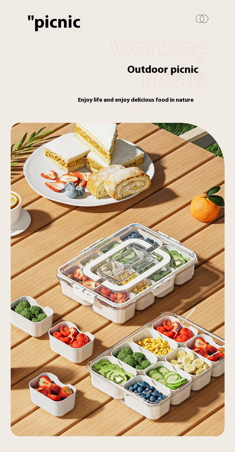 Title 13, 8 Grids Divided Serving Tray Fruits Snack Box O...