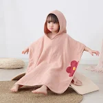 Toalha de banho com capuz infantil de gaze de algodão Macia e absorvente com capuz Ideal para o pós-banho das crianças — foto 2