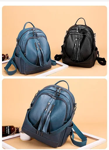 Title 8, Mochila multifuncional con borlas, versátil y e...