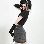 T-shirt corta nera Donna Estate scava fuori manica corta che scopre l'ombelico — foto 10