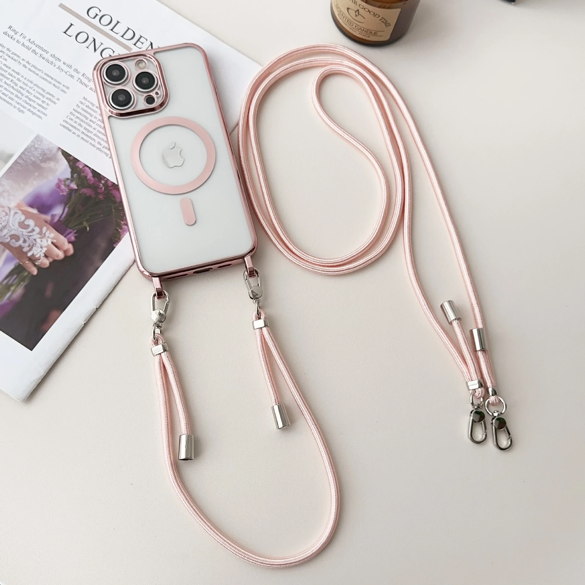 Title 6, Magnetic one-piece long and short lanyard phone...