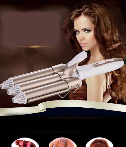 Title 3, Ceramic Glaze Large Egg Roll Stick Curling Iron...