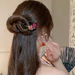 Grampo de cabelo Retro Rose Pearl Novo Estilo Chinês, um acessório elegante com pérolas, perfeito para adicionar um toque de charme oriental ao seu penteado. — foto 6