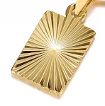 Colar com pingente de flor quadrada de aço inoxidável, elegante e durável, ideal para uso diário ou para presentear alguém especial. — foto 3