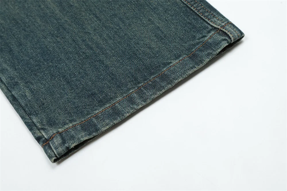 Men's Washing Water Denim Straight-Leg Pants, a classic comfortable fit, perfect for everyday wear and a timeless style. — photo 4