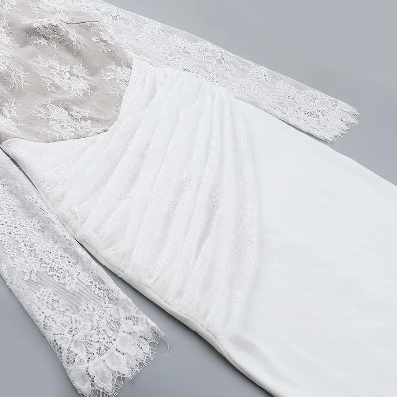 Title 4, Slim Lace Long Sleeve Dress for Women, a stylis...