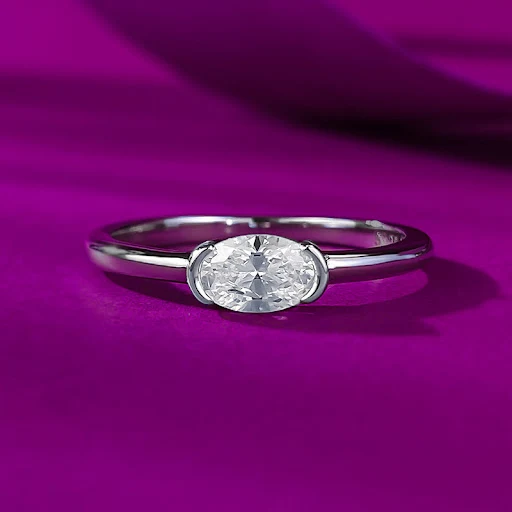 Title 4, Anel de moda prata com diamante artificial verm...