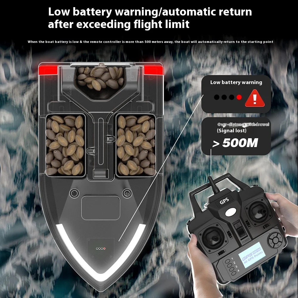Barco de pesca com controle remoto e GPS, posicionamento preciso e fácil. Leve seus iscos onde quiser para pescas incríveis! — foto 8