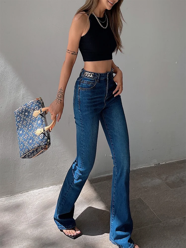 Title 3, Loose, High-Waisted Micro-Flared Pants. Comfort...