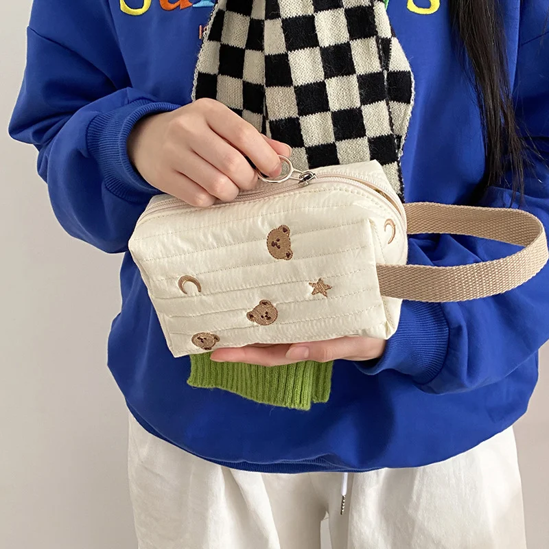 Title 2, Bear Embroidery Makeup Bag One With Small For W...