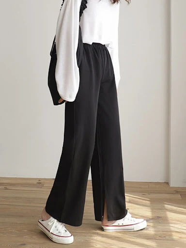 Title 2, High waist drape split trousers offer a stylish...