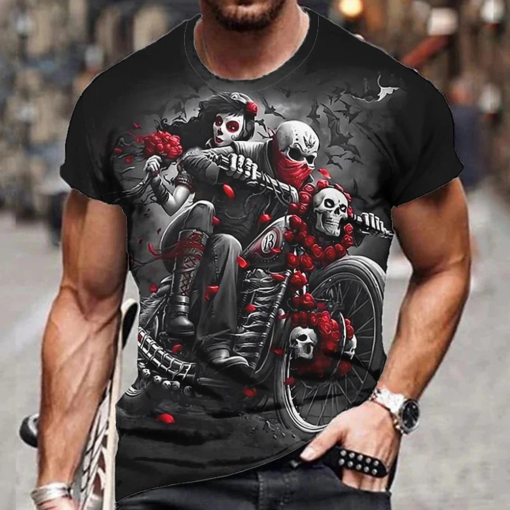 Erkek Moda 3D Dijital Baskılı Büyük Beden Bol Kesim Kısa Kollu Tişört, rahat ve şık bir görünüm için ideal. — Fotoğraf 13