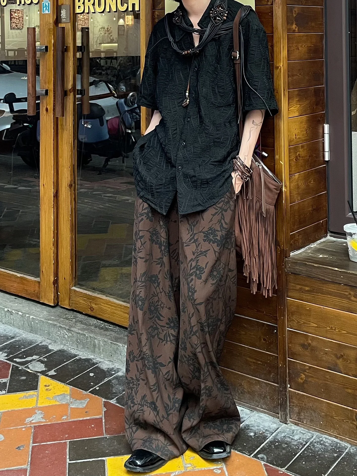 Title 3, Camicia Retro Maniche Corte Collo Cubano Niche ...