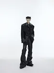 Suede Stitching Padded Shoulder Profile Suit Jacket offers a sophisticated silhouette with comfort. Perfect for business — photo 3