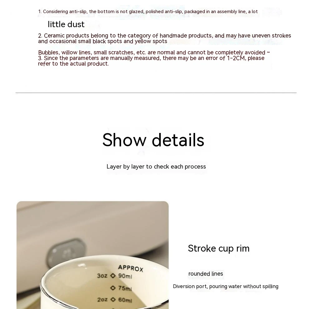 Title 18, Espresso Cup With Scale Ceramic Coffee Measurin...