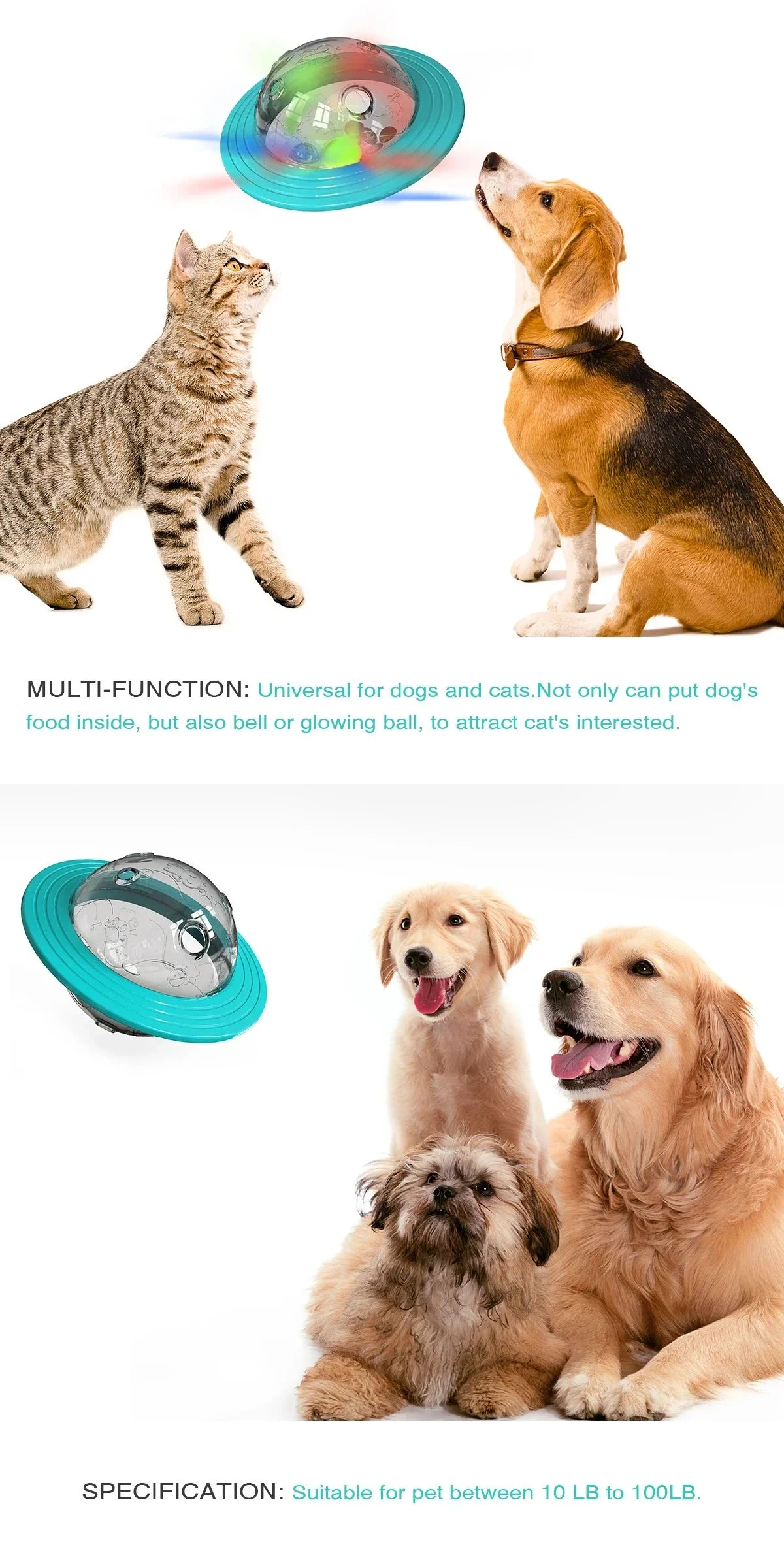 Title 2, Dog Interactive Food Leaking Dispensing Treat B...