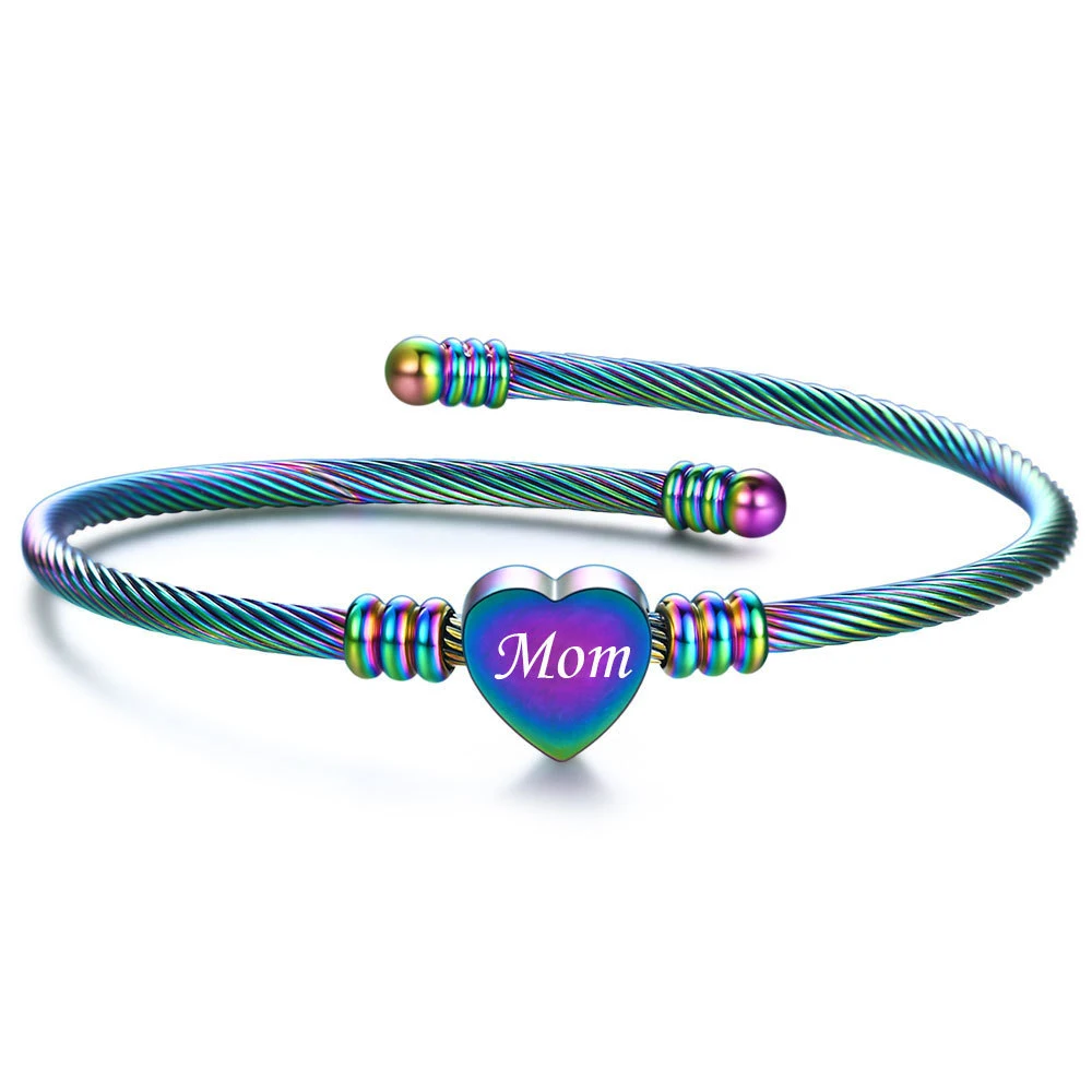 Pulseiras Trançadas de Aço Inoxidável com Carta Mamãe para o Dia das Mães Demonstre Amor com este Presente Especial — foto 4