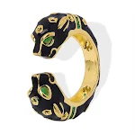 Anel feminino de chita com esmalte colorido Acessório de moda sofisticado Design estiloso e elegante Adicione um toque de personalidade ao seu visual — foto 4