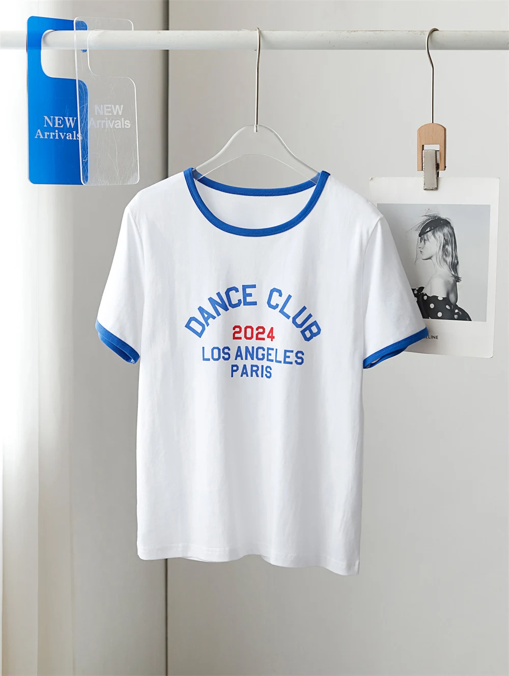 Summer New Retro Casual Letter Print Round Neck Straight Top Short Sleeve — photo 1