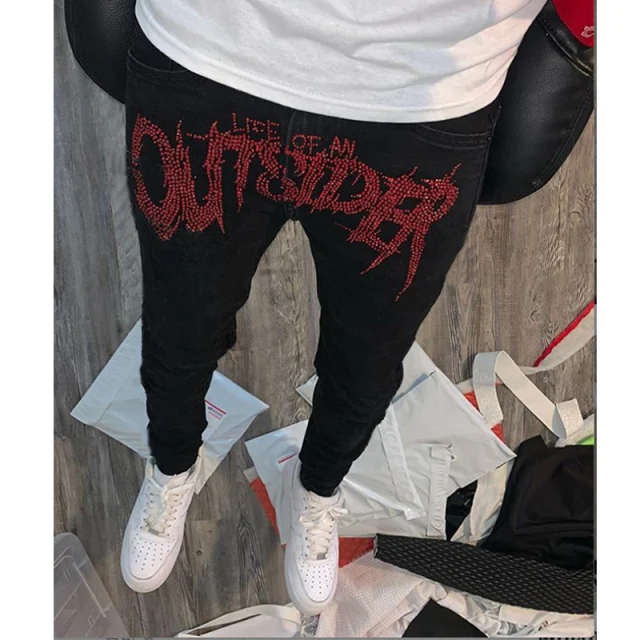 Title 3, New Fashion Mens Black Split Jeans Stylish Com...