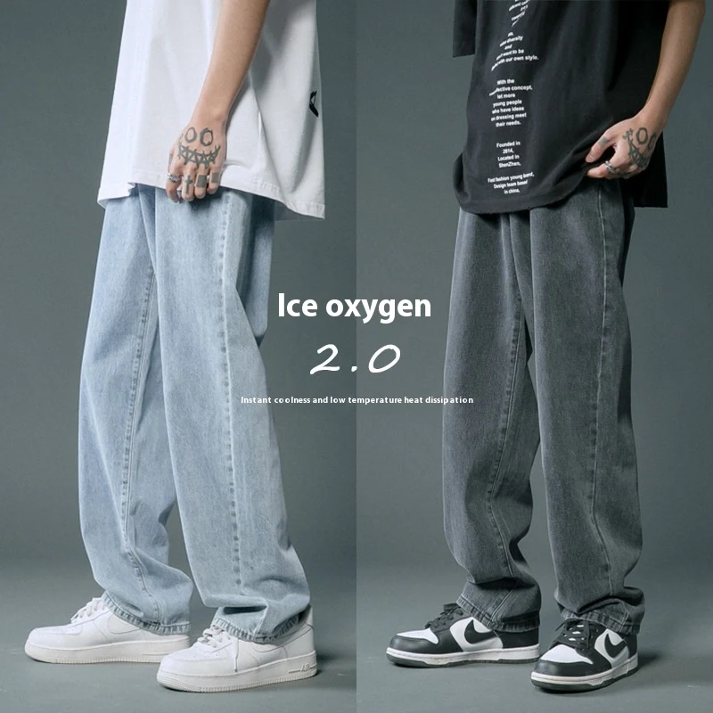 Men's Loose Straight Summer Thin Jeans Breathable Lightweight Relaxed Fit Perfect for Hot Weather Comfortable Style. — photo 8