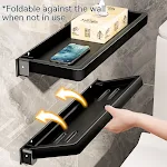 Wall-mounted punch-free foldable storage rack. Maximize your space with this easy-to-install and use storage solution fo — photo 6