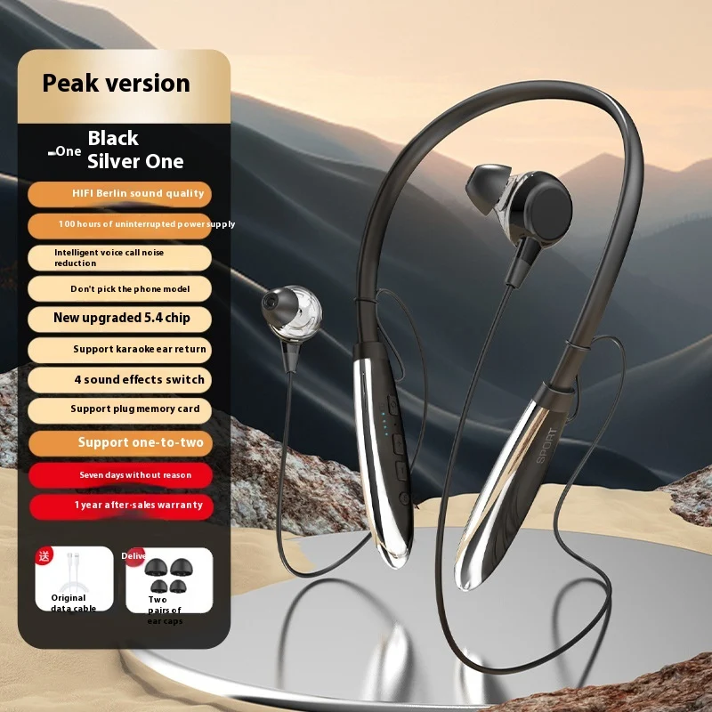 Fone de ouvido Bluetooth sem fio de pescoço 9D estéreo surround, magnético, esportivo, neckband, headset, design para pendurar no pescoço. — foto 4