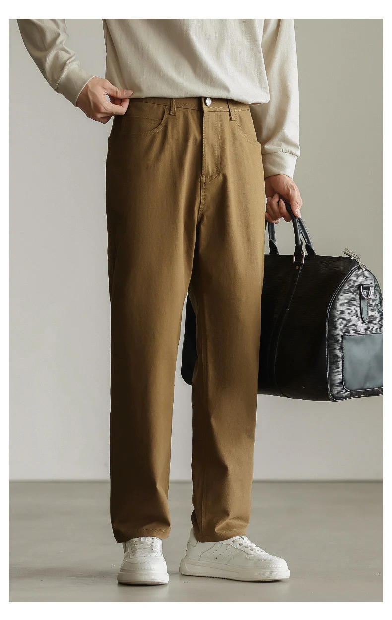 Title 11, Stretch denim effen kleur straight cropped trou...