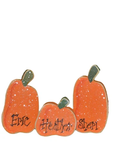 Halloween Double-Sided Printed Pumpkin Table Decorations with Greetings. Festive ornaments perfect for home and party de