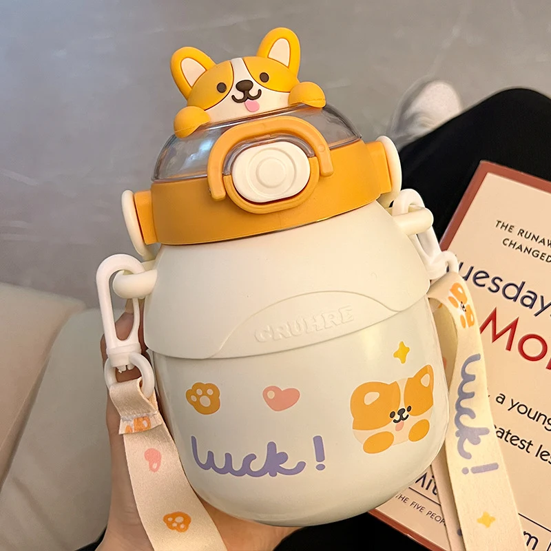 Insulated Outdoor Pot Belly Straw Cup with Hug Animal Design. Perfect for kids, keeps drinks at the right temperature, d — photo 6