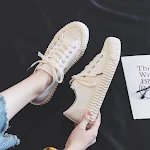 Nowe białe buty Biscuit damskie z płótna Idealne do codziennego użytku Komfortowe i stylowe buty na co dzień Lekkie i oddychające. — zdjęcie 3