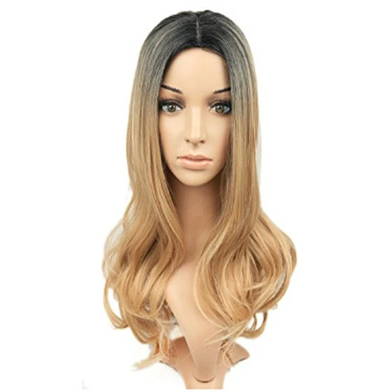 Women's Gradient Color Medium Large Wave Long Curly Wig, Perfect for Adding Volume and a Stylish, Natural-Looking Hairst — photo 8