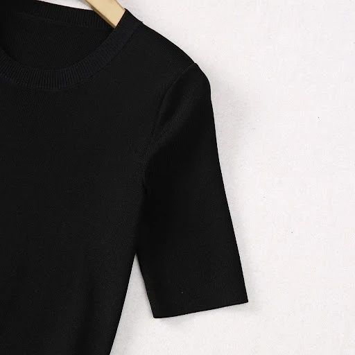 Title 3, Knitted Stitching Polka Dot Swing Short Sleeve ...